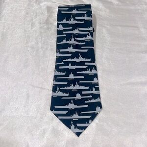 Josh Bach US‎ Navy Ships battleships Print Silk Tie Iwo Jima Midway Kittyhawk